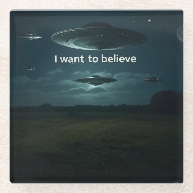 Ich wollte zu glauben glasuntersetzer (Vorderseite)