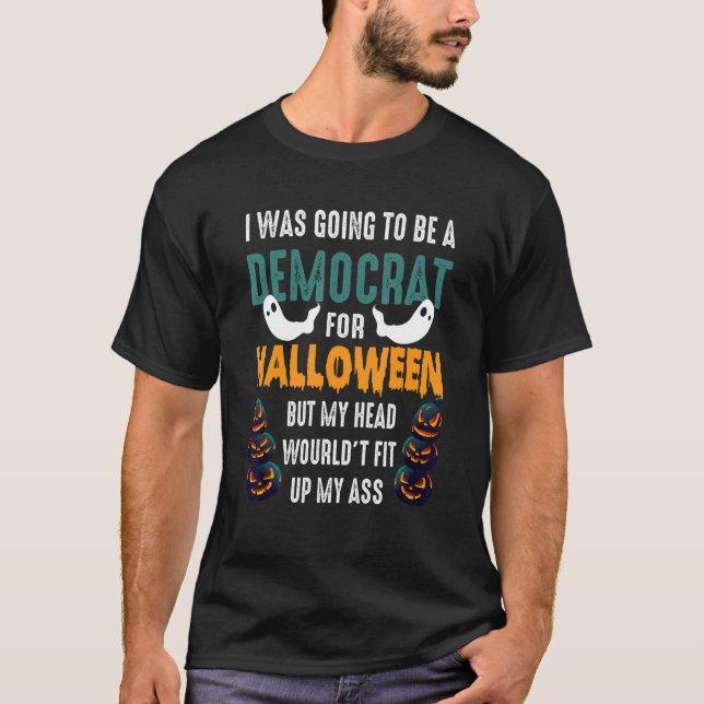Ich wollte zu Halloween-Jack Demokrat sein T-Shirt (Vorderseite)