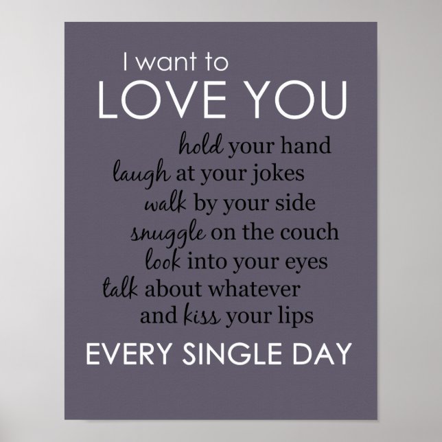 Ich Wollte zu Liebe Sie Jeden Single Tag Poster (Vorne)