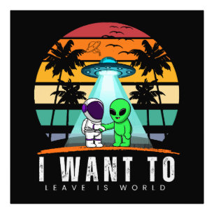 Ich Wollte Zu Verlass ist Alien Vintag Sunset Fotodruck
