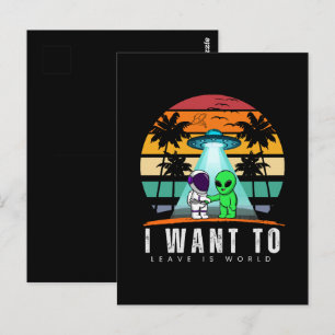 Ich Wollte Zu Verlass ist Alien Vintag Sunset Postkarte