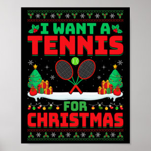 Ich Wollte zu Weihnachten ein Tennis - Tennisspiel Poster