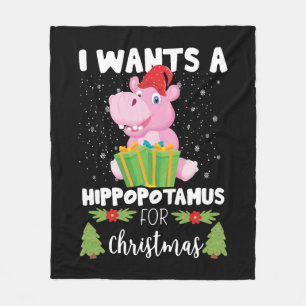 Ich Wollte zu Weihnachten einen Hippopotamus Fleecedecke