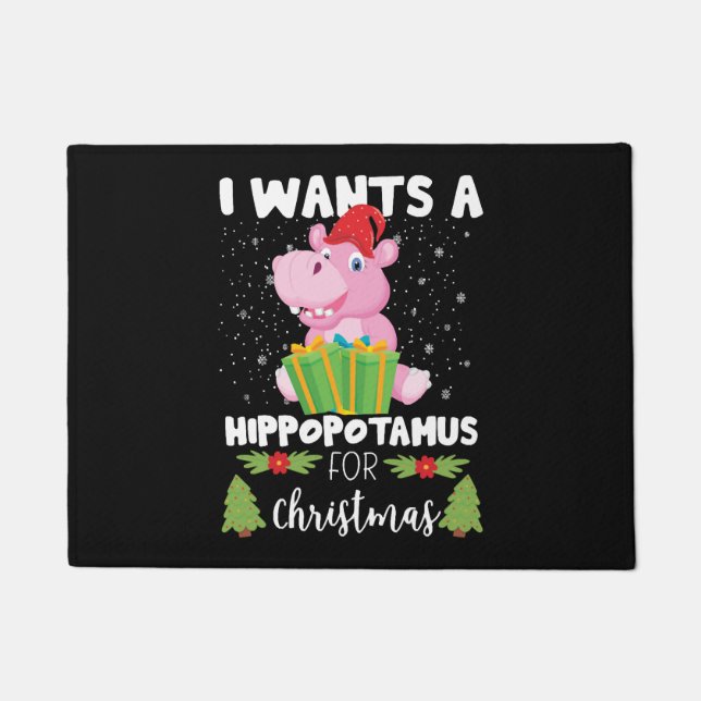 Ich Wollte zu Weihnachten einen Hippopotamus Fußmatte (Vorderseite)
