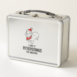 Ich Wollte zu Weihnachten einen Pittiepotamus Metall Brotdose