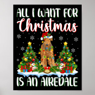 Ich Wollte zu Weihnachten ist ein Airedale Terrier Poster