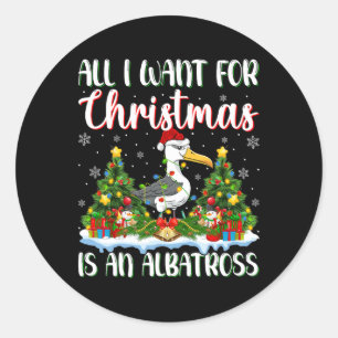 Ich Wollte zu Weihnachten ist ein Albatross-Bird-W Runder Aufkleber