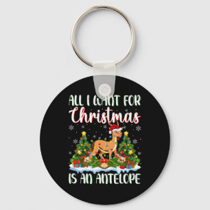 Ich Wollte zu Weihnachten ist ein Antelope Xmas Tr Schlüsselanhänger