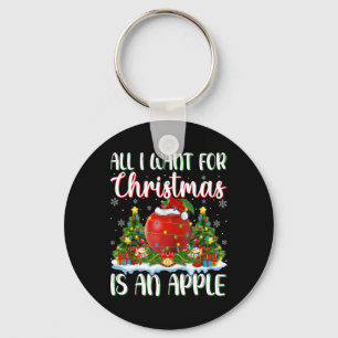 Ich Wollte zu Weihnachten ist ein Apfel-Weihnachts Schlüsselanhänger