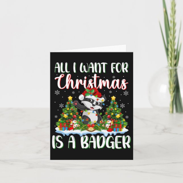 Ich Wollte zu Weihnachten ist ein Badger Weihnacht Karte (Vorderseite)