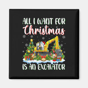 Ich Wollte zu Weihnachten ist ein Bagger Xmas Tree Magnet