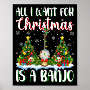 Ich Wollte zu Weihnachten ist ein Banjo Weihnachts Poster