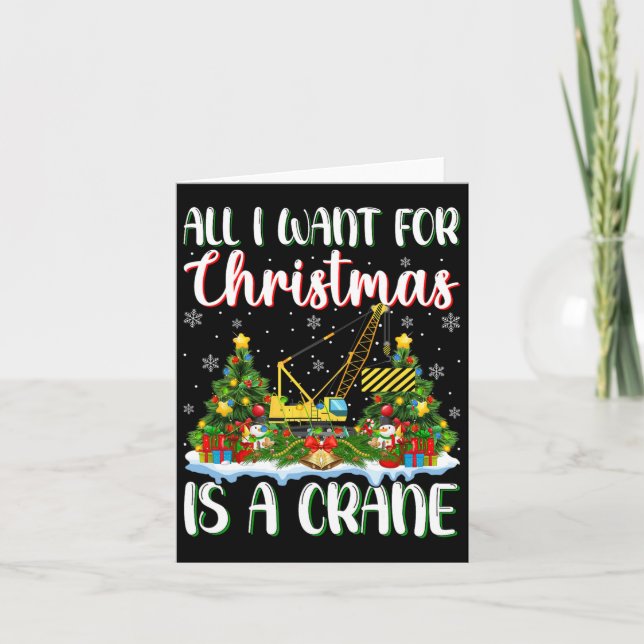 Ich Wollte zu Weihnachten ist ein Crane Xmas Trem  Karte (Vorderseite)