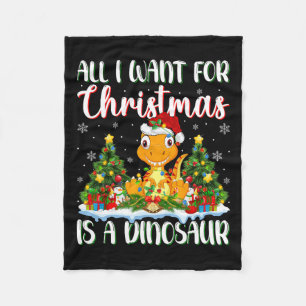 Ich Wollte zu Weihnachten ist ein Dinosaurier Weih Fleecedecke
