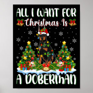 Ich Wollte zu Weihnachten ist ein Doberman Dog Xma Poster
