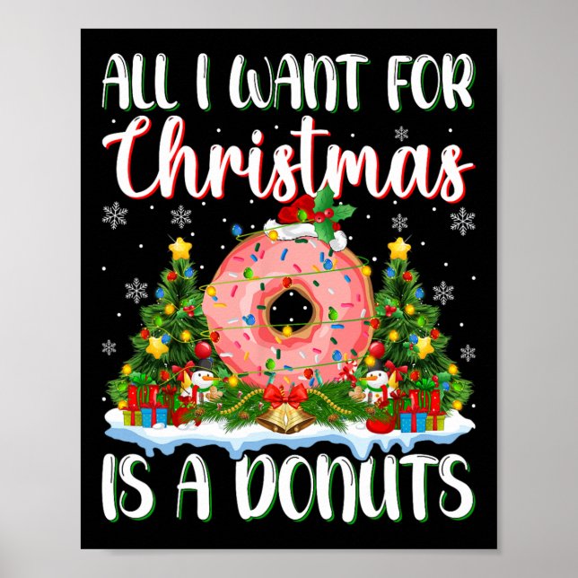 Ich Wollte zu Weihnachten ist ein Donuts Weihnacht Poster (Vorne)