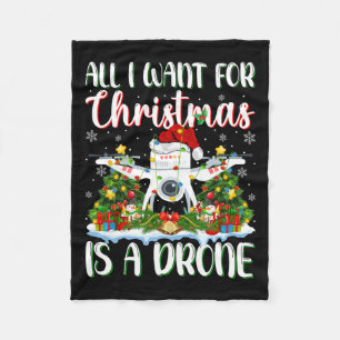 Ich Wollte zu Weihnachten ist ein Drohne Weihnacht Fleecedecke