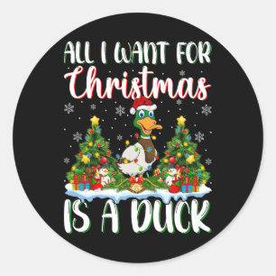 Ich Wollte zu Weihnachten ist ein Duck Bird Weihna Runder Aufkleber
