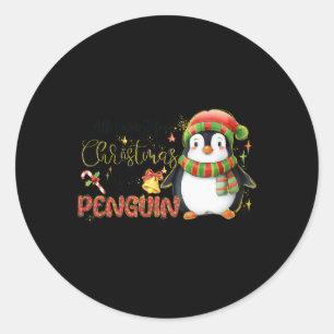 Ich Wollte zu Weihnachten ist ein Pinguin frohe We Runder Aufkleber