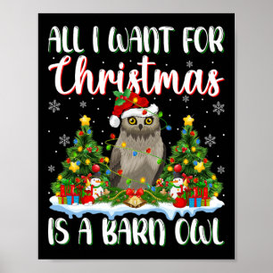Ich Wollte zu Weihnachten ist ein Stall Owl Bird W Poster