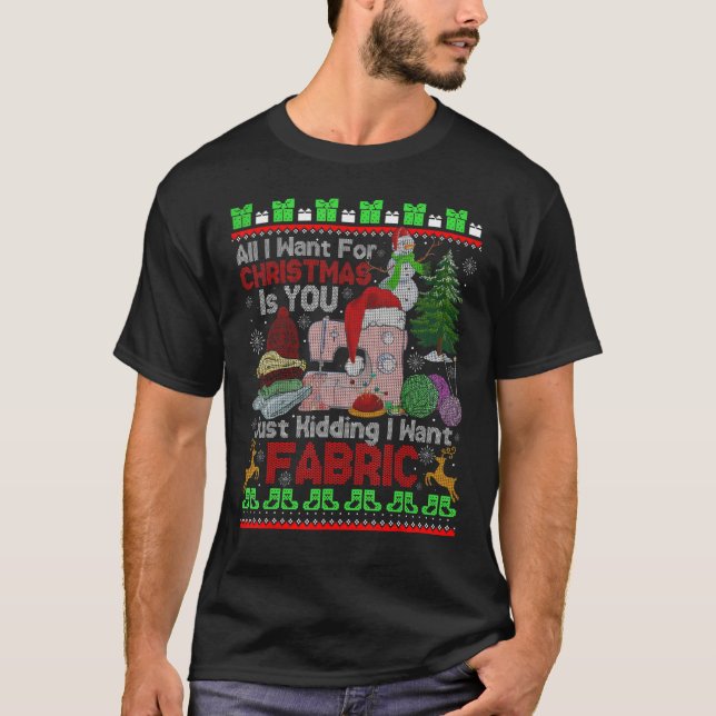 Ich Wollte zu Weihnachten ist Stoff Garne knetet T-Shirt (Vorderseite)