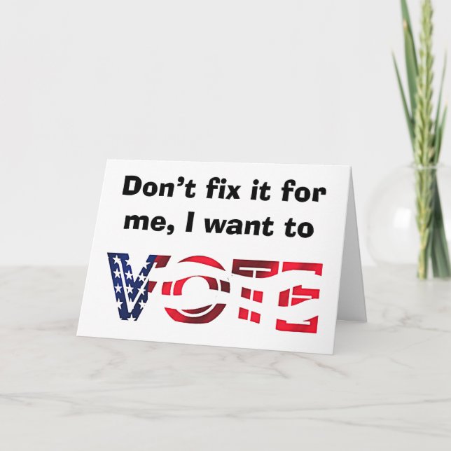 Ich Wollte zur Abstimmung Karte (Vorderseite)