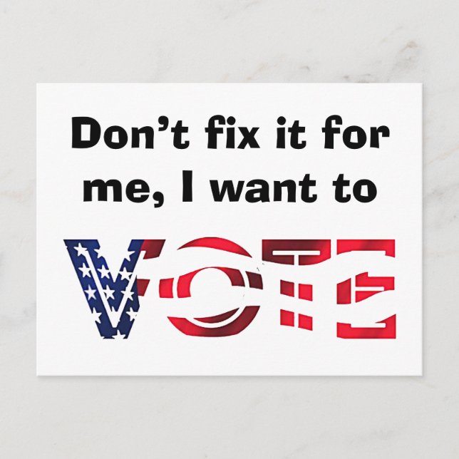 Ich Wollte zur Abstimmung Postkarte (Vorderseite)
