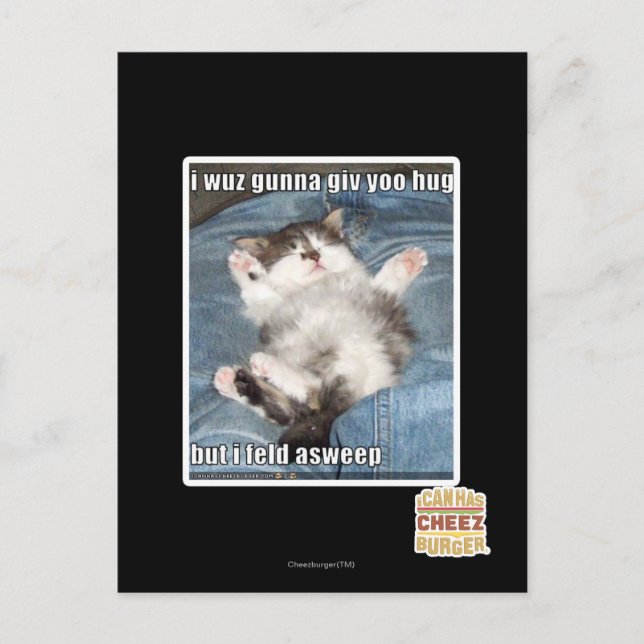 Ich wuchs gunna giv yoo hug postkarte (Vorderseite)