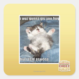 Ich wuchs gunna giv yoo hug quadratischer aufkleber