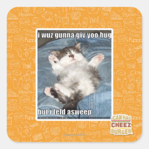 Ich wuchs gunna giv yoo hug quadratischer aufkleber