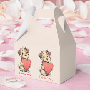 Ich wuffe dich Vintage Puppy Herz Valentinstag Geschenkschachtel