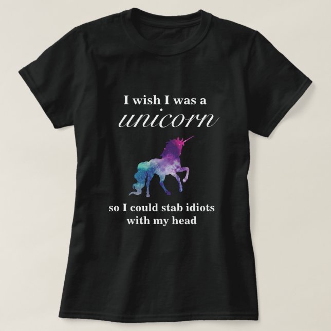 Ich wünsche, dass ich ein Einhorn. war. T-Shirt (Design vorne)