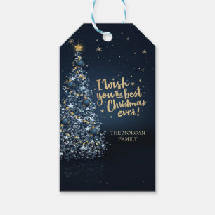 Ich wünsche dir das beste Weihnachten ever, Blaue Geschenkanhänger