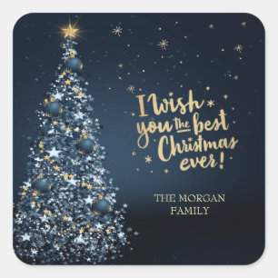 Ich wünsche dir das beste Weihnachtsfest überhaupt Quadratischer Aufkleber
