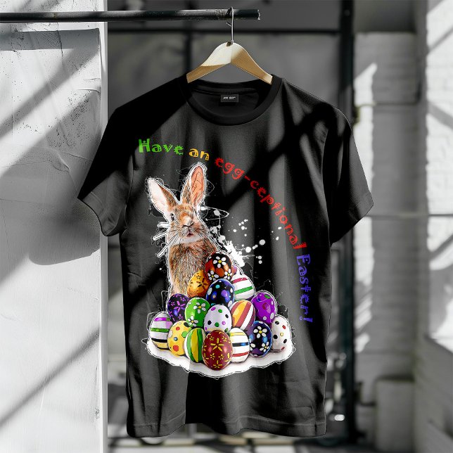 Ich wünsche dir ein Eierfest! Osterhaseger T-Shirt (Have an egg-ceptional Easter! Easter Bunny Eggs. Men Basic Black T-Shirt)