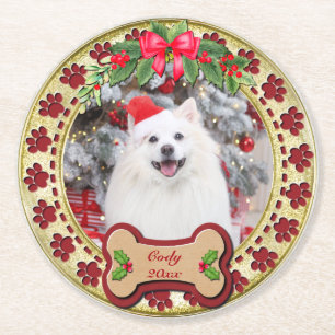 Ich wünsche dir ein frohes Weihnachten Personalisi Runder Pappuntersetzer