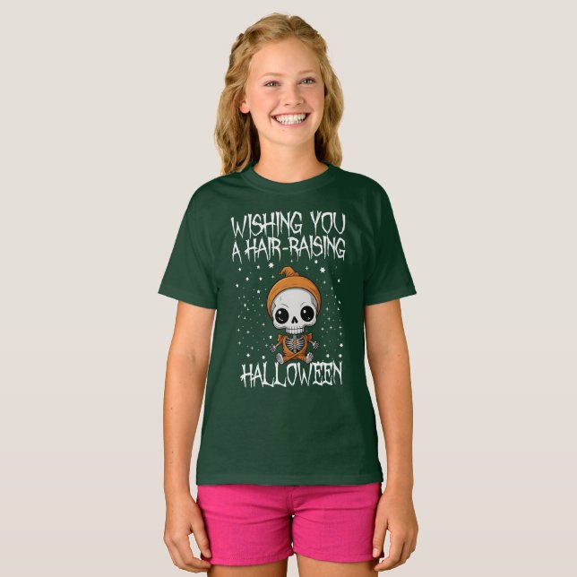 Ich wünsche dir ein haarsträubendes Halloween T-Shirt (Vorne ganz)