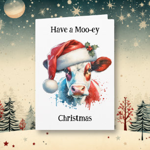 Ich wünsche dir ein tolles Weihnachten Funny Cow Karte