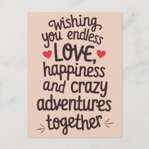 Ich wünsche dir endlose Liebe und verrückte Abente Postkarte