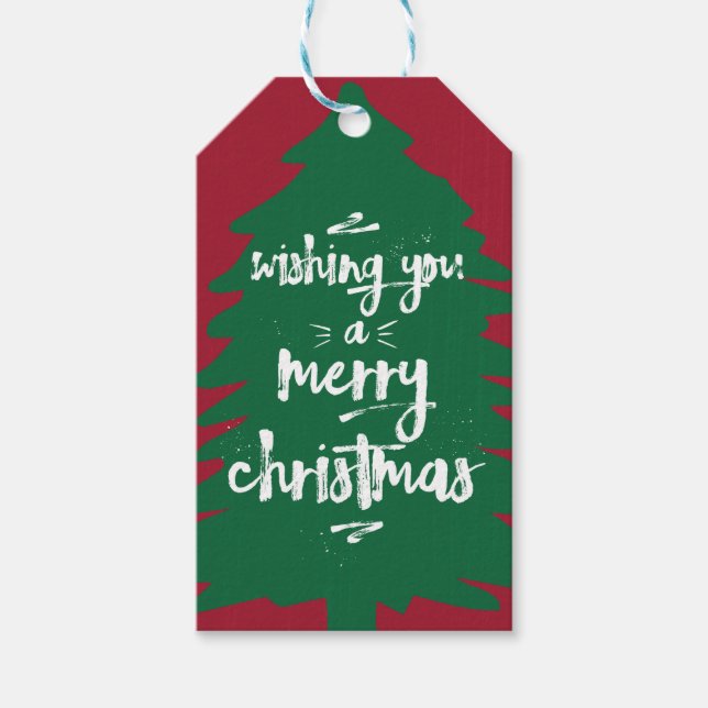 Ich wünsche dir frohe Weihnachten | Baum | Geschen Geschenkanhänger (Vorderseite)