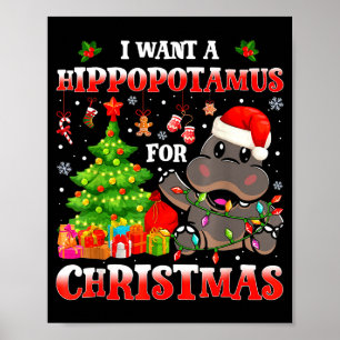 Ich wünsche ein Hiptamus-Weihnachten Lustiges Xmas Poster