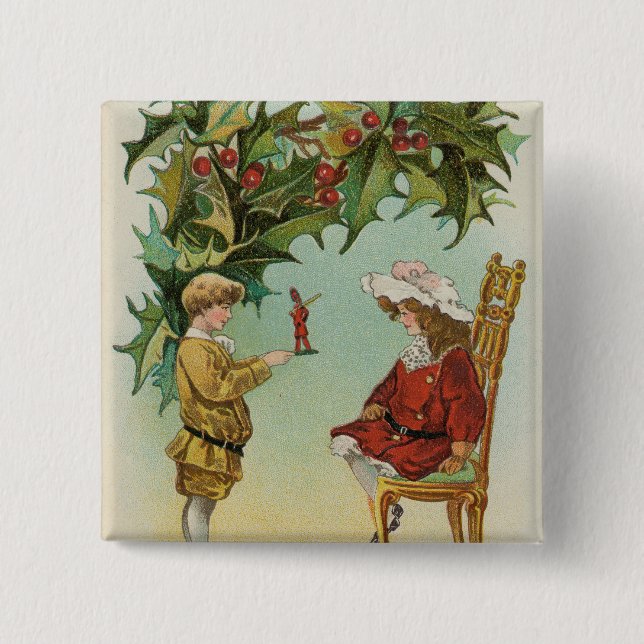 Ich wünsche Ihnen ein frohes Weihnachtsfest - Vint Button (Vorderseite)