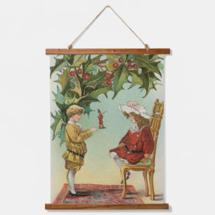 Ich wünsche Ihnen ein frohes Weihnachtsfest - Vint Wandteppich Mit Holzrahmen