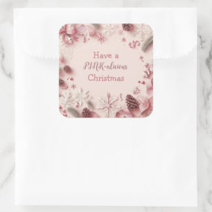 Ich wünsche Ihnen ein schönes Weihnachtsfest Quadratischer Aufkleber