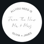 Ich wünsche Ihnen viel von dem neuen Herrn   Frau  Runder Aufkleber<br><div class="desc">Wir wünschen Ihnen viel von dem neuen Mr.   Mrs. Wedding Classic Round Sticker</div>