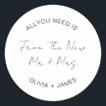 Ich wünsche Ihnen viel von dem neuen Herrn   Frau  Runder Aufkleber<br><div class="desc">Wir wünschen Ihnen viel von dem neuen Mr.   Mrs. Wedding Classic Round Sticker</div>