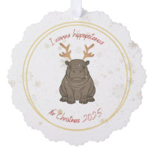 Ich wünsche mir ein Nilpferd-Rentier zu Weihnachte