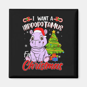Ich wünsche mir ein Nilpferd zu Weihnachten Nilpfe Magnet