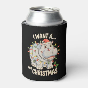 Ich wünsche mir ein Nilpferd zu Weihnachten Xmas N Dosenkühler