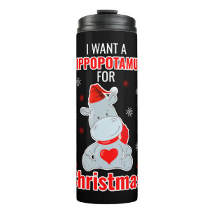 Ich wünsche mir ein Nilpferd zu Weihnachten - Xmas Thermosbecher